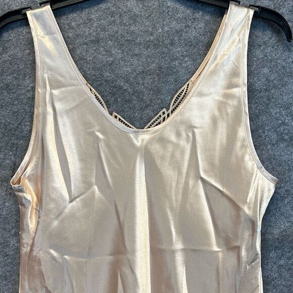 NWT CABERNET Women’s Camisole Satin Lace Trim Sleeveless Champagne Size Large - Picture 10 of 14